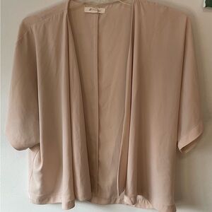 Forever 21 Beige Oversized Short-sleeve Cardigan